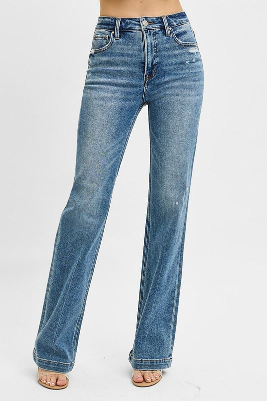 Risen Tummy Control High Rise Straight Jeans - Plus Size