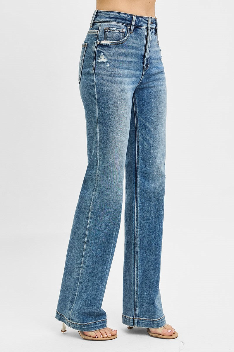 Risen Tummy Control High Rise Straight Jeans - Plus Size, photo 3 of 4