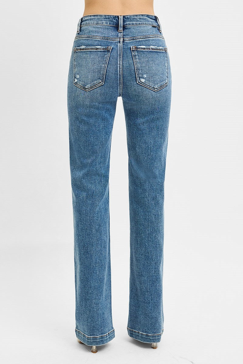 Risen Tummy Control High Rise Straight Jeans - Plus Size, photo 4 of 4