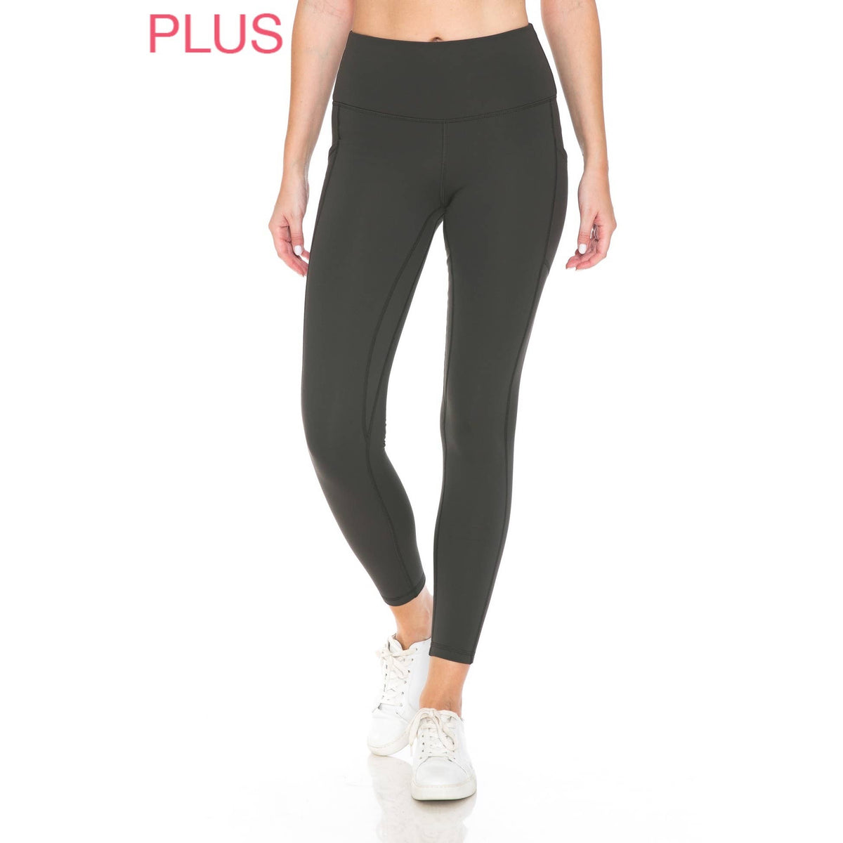 Plus Size Fleece-Lined Activewear Leggings - Black, photo 3 of 6