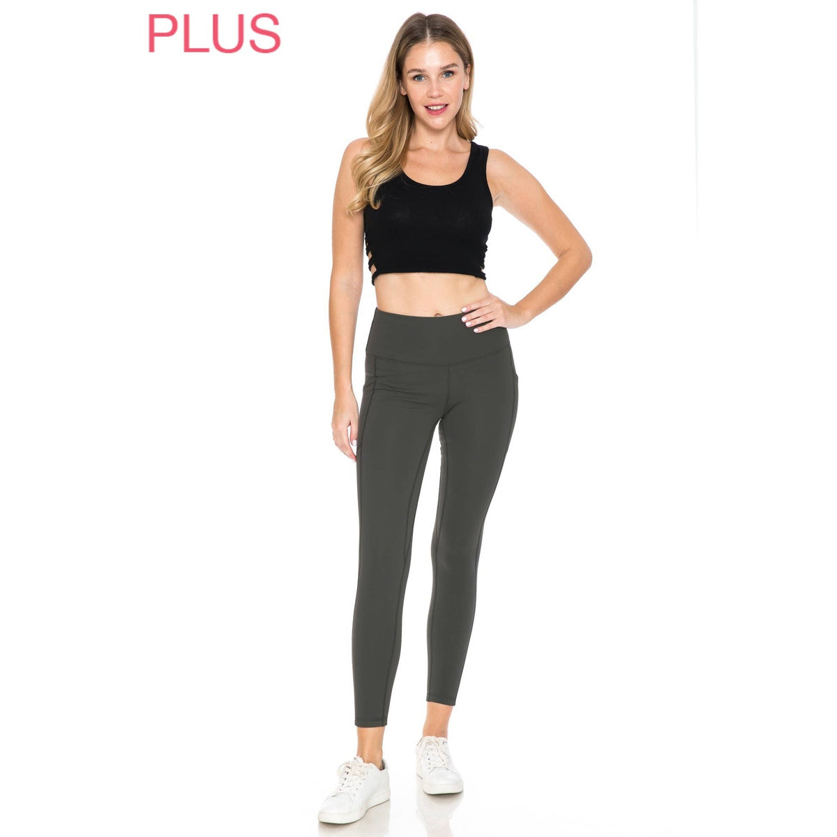 Plus Size Fleece-Lined Activewear Leggings - Black, photo 4 of 6
