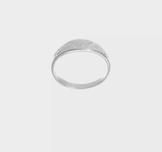 Sterling Silver Swirl Ring size 8