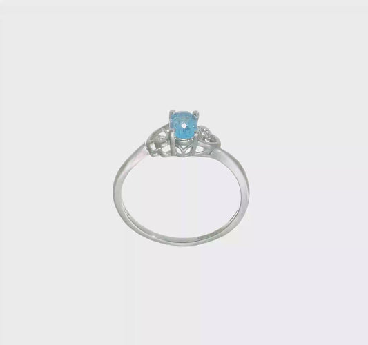 Light Swiss Blue Topaz Sterling Silver Ring – Size 8