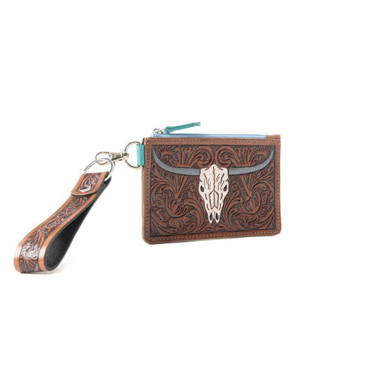 Pride of Prickly Pears Western Card Holder - Dark Brown, genuine leather, photo 2 of 4
