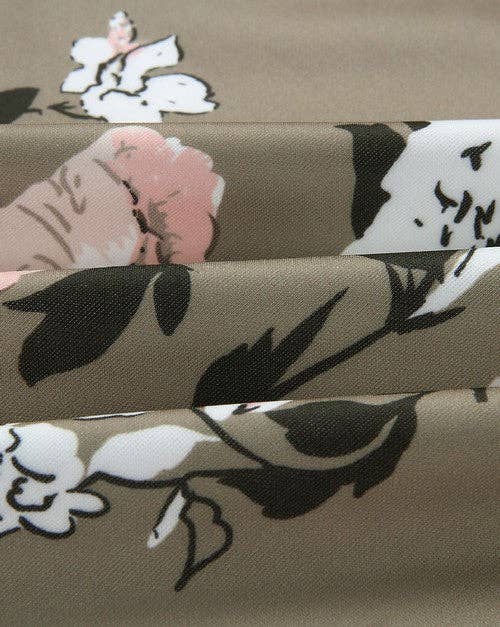 Floral Printed Zip-Up Bomber Jacket - Olive, photo 4 of 4