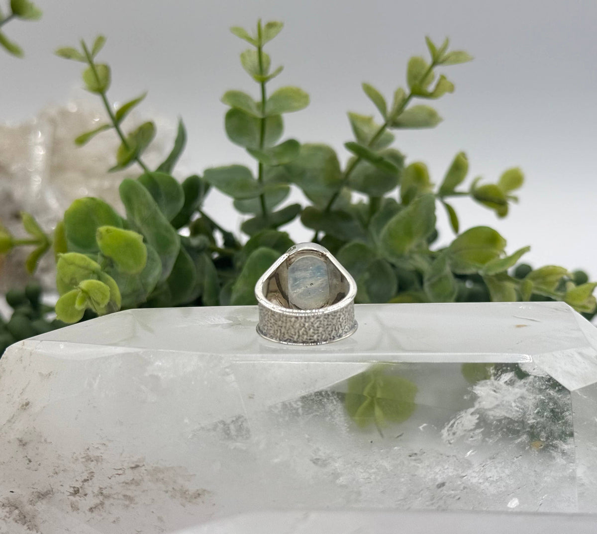 Rainbow Moonstone Sterling Silver Ring - Size 11, photo 4 of 5