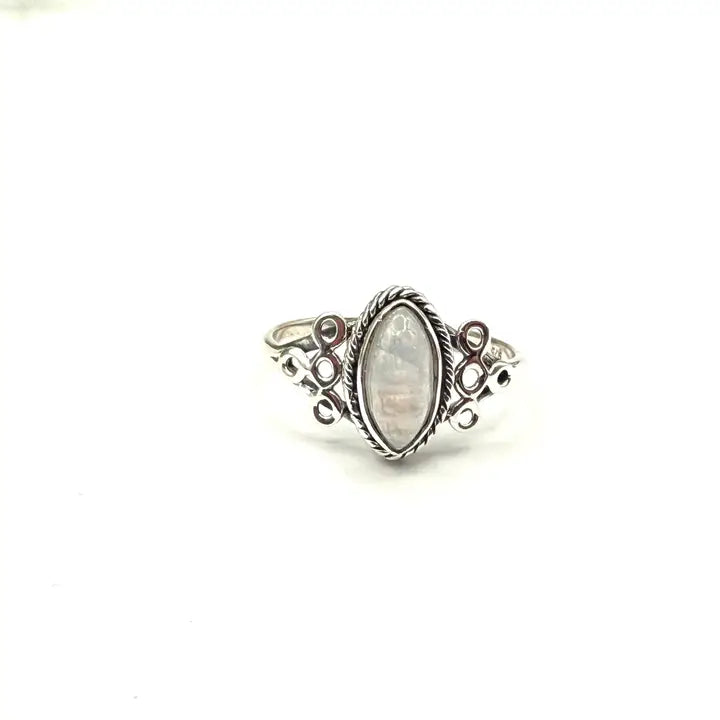 Rainbow Moonstone Sterling Silver Ring - Size 8, photo 1 of 2