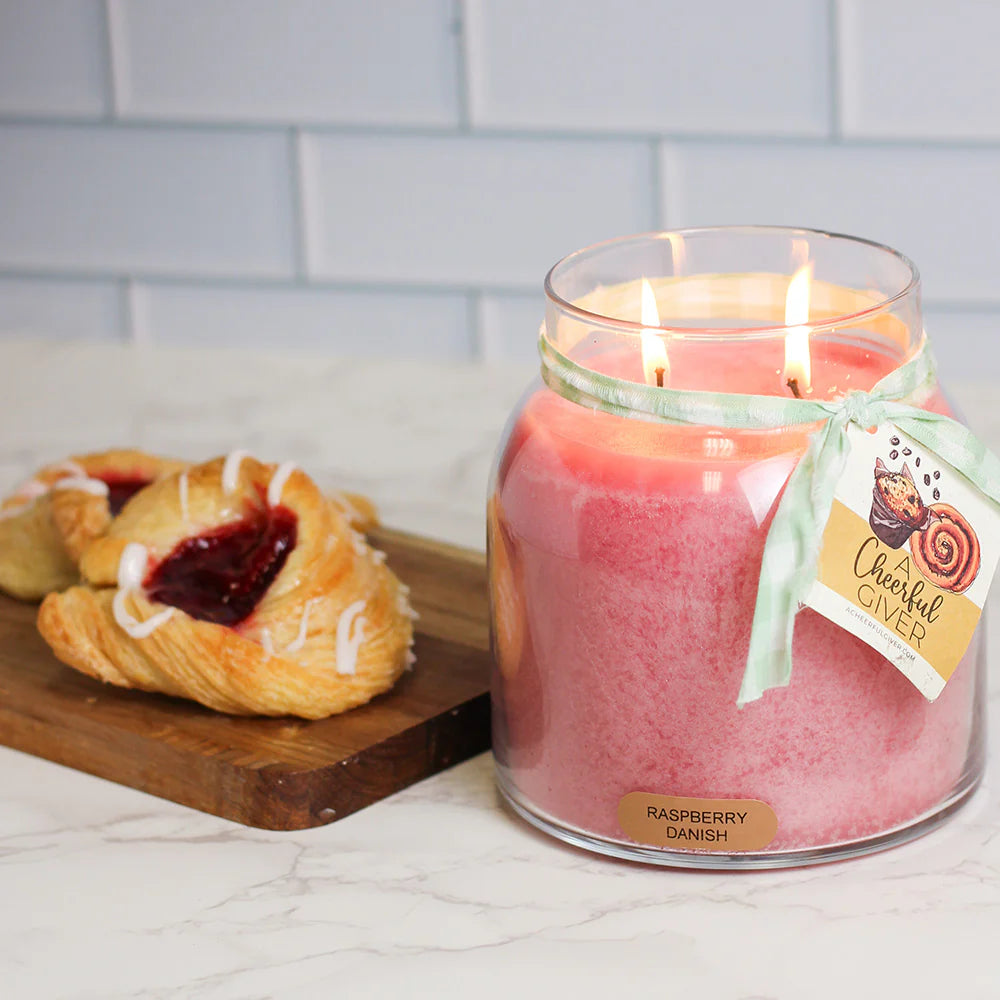 Raspberry Danish Jar Candle - Papa 34 OZ
