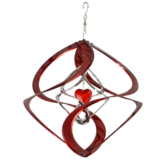 Red Heart Double Helix Garden Wind Spinner, photo 2 of 2