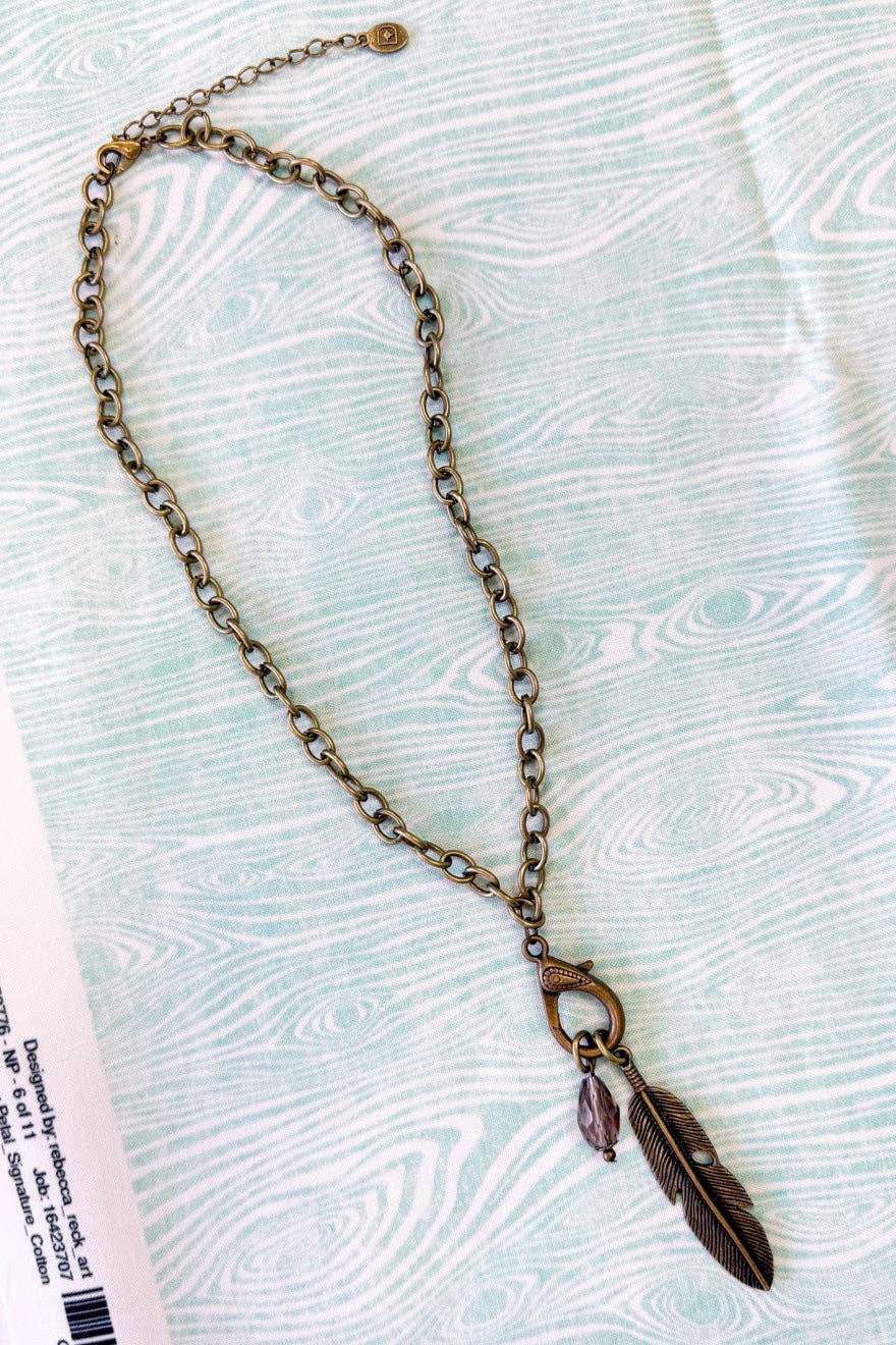 Reva Bronze Leaf Charm Necklace, photo 2 of 4