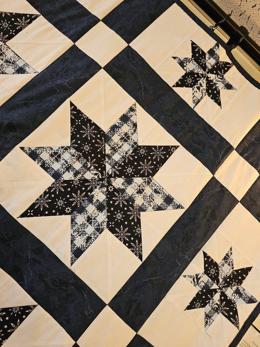 Handmade Blue Stars Quilt - 74" x 60", photo 2 of 3