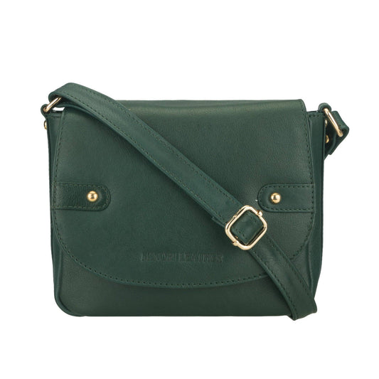 Savannah Leather Crossbody Bag - Women - Forest Green