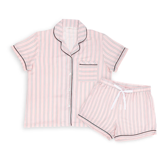 Short Sleeve & Shorts Pajama Set - Pink Stripe
