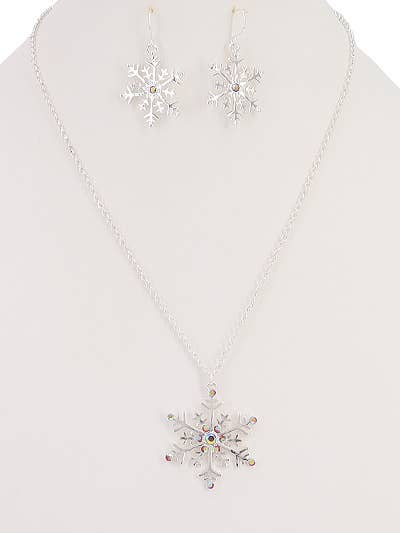 Rose AB snowflake set on a white neck form