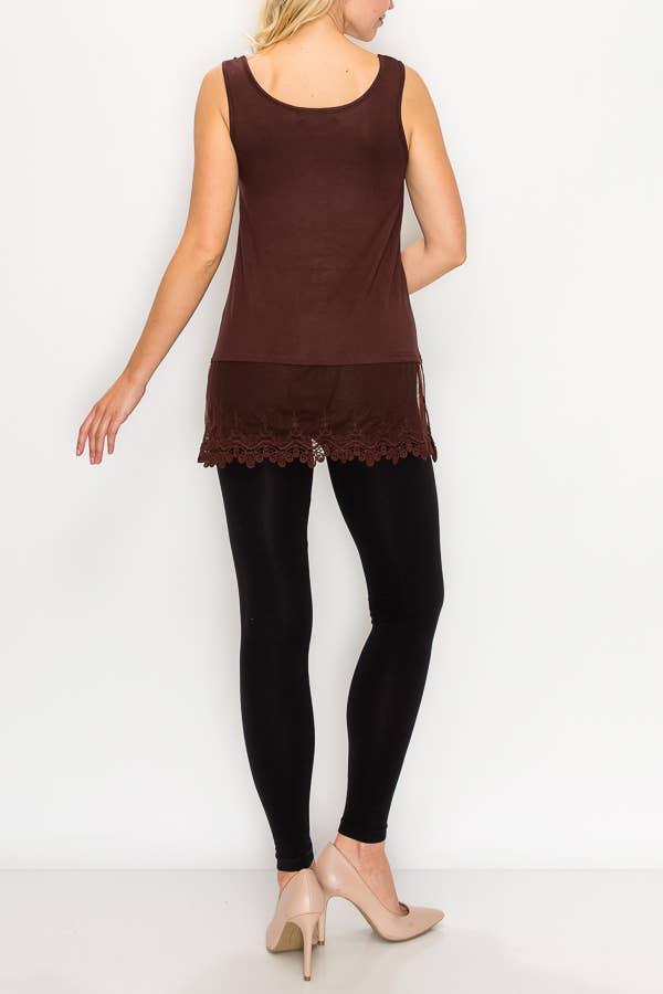 Back view of the brown relaxed tank