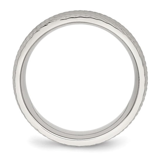 Stainless Steel Polished & Textured Band - 8mm, photo 2 of 3