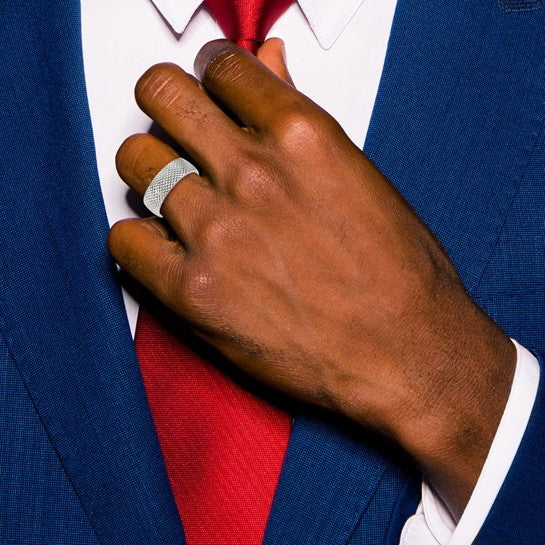 Stainless Steel Polished & Textured Band - 8mm, photo 3 of 3