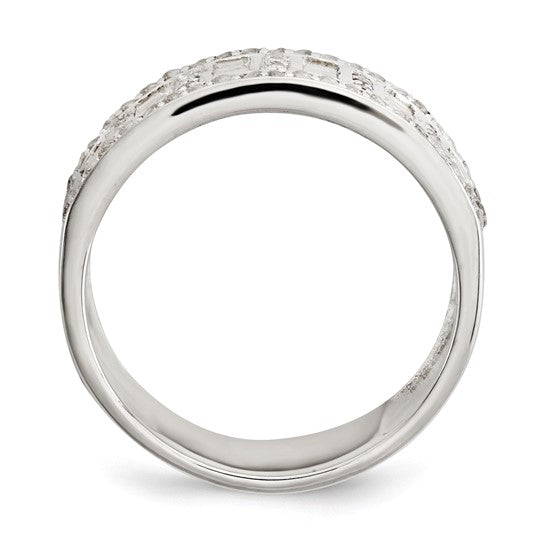 Sterling silver ring with baguette and round cubic zirconia stones, photo 3 of 3