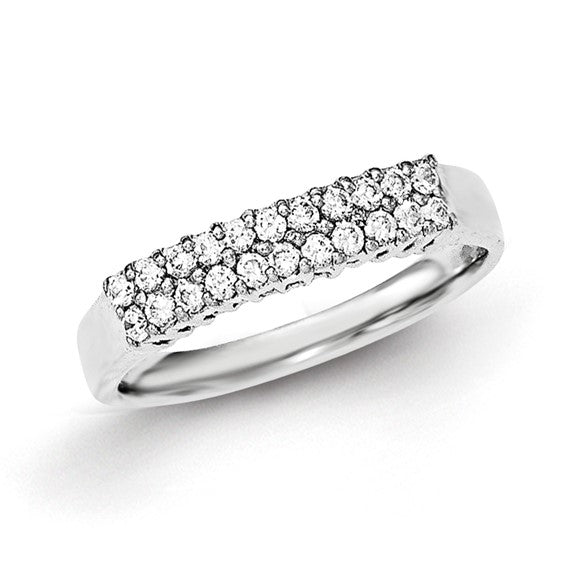 Sterling silver cubic zirconia ring, size 7