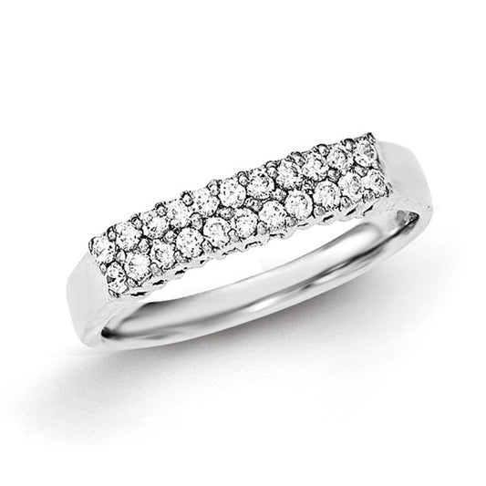 Sterling silver cubic zirconia ring, size 7