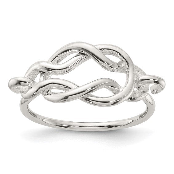 Sterling Silver Double Fancy Knot Ring - Size 7