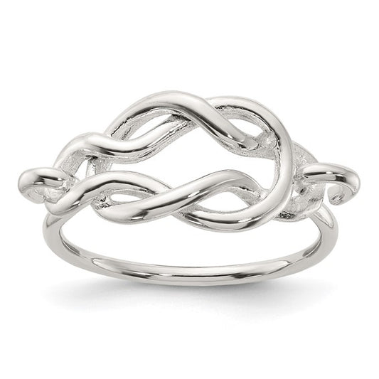 Sterling Silver Double Fancy Knot Ring - Size 7