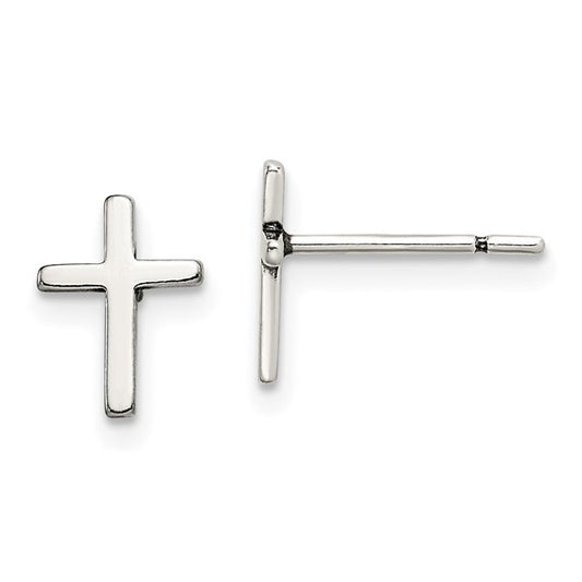 Sterling Silver Latin Cross Stud Earrings