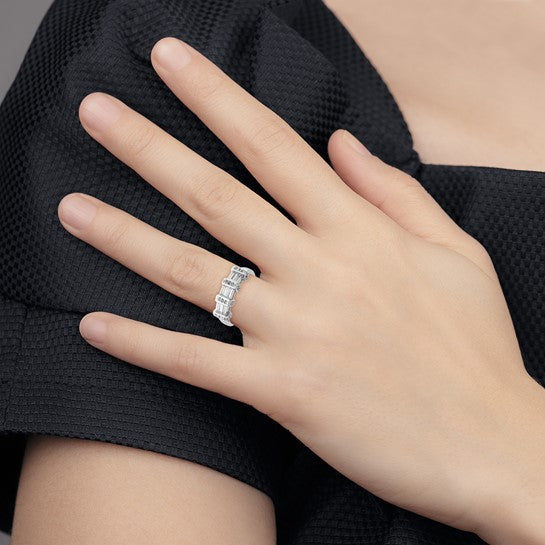 Sterling silver polished rhodium-plated cubic zirconia ring, size 8, photo 4 of 4