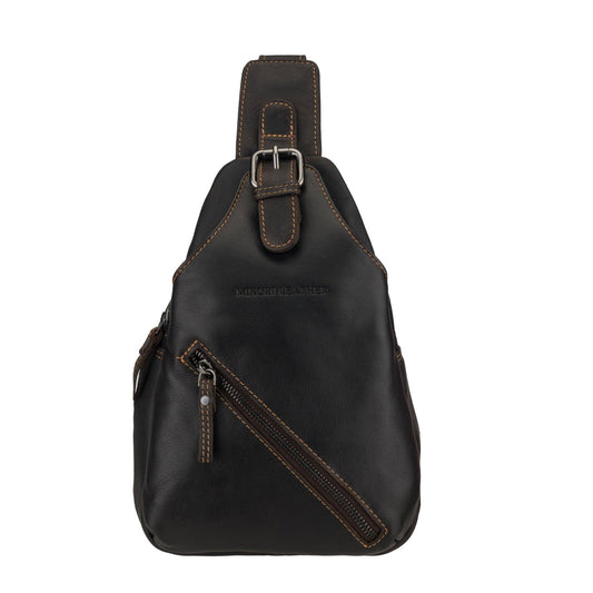 Sydney Full-Grain Leather Crossbody Sling Bag - Brown, photo 1 of 11