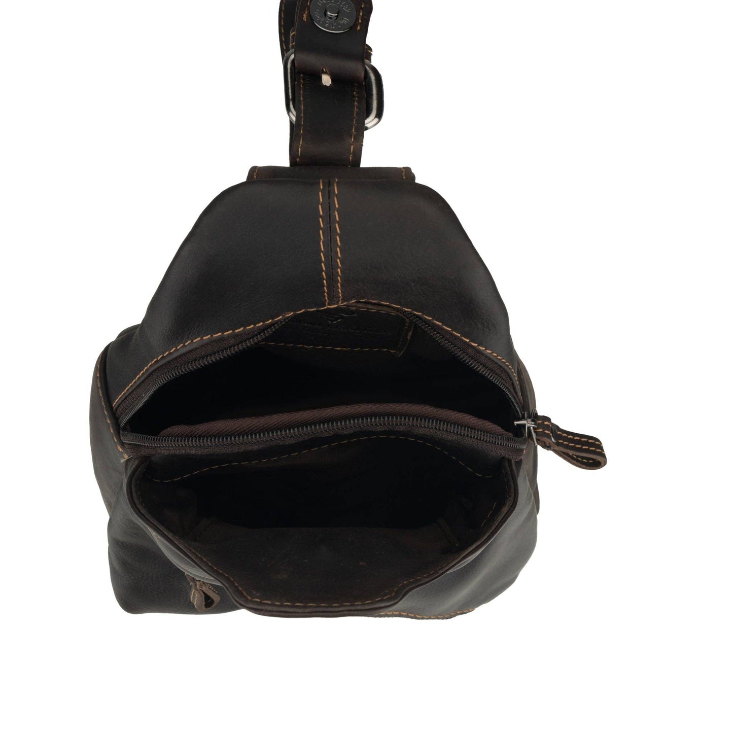 Sydney Full-Grain Leather Crossbody Sling Bag - Brown, photo 5 of 11
