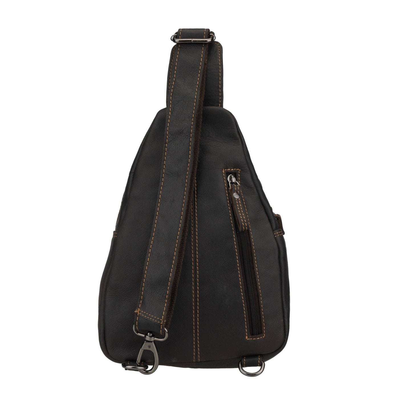 Sydney Full-Grain Leather Crossbody Sling Bag - Brown, photo 7 of 11