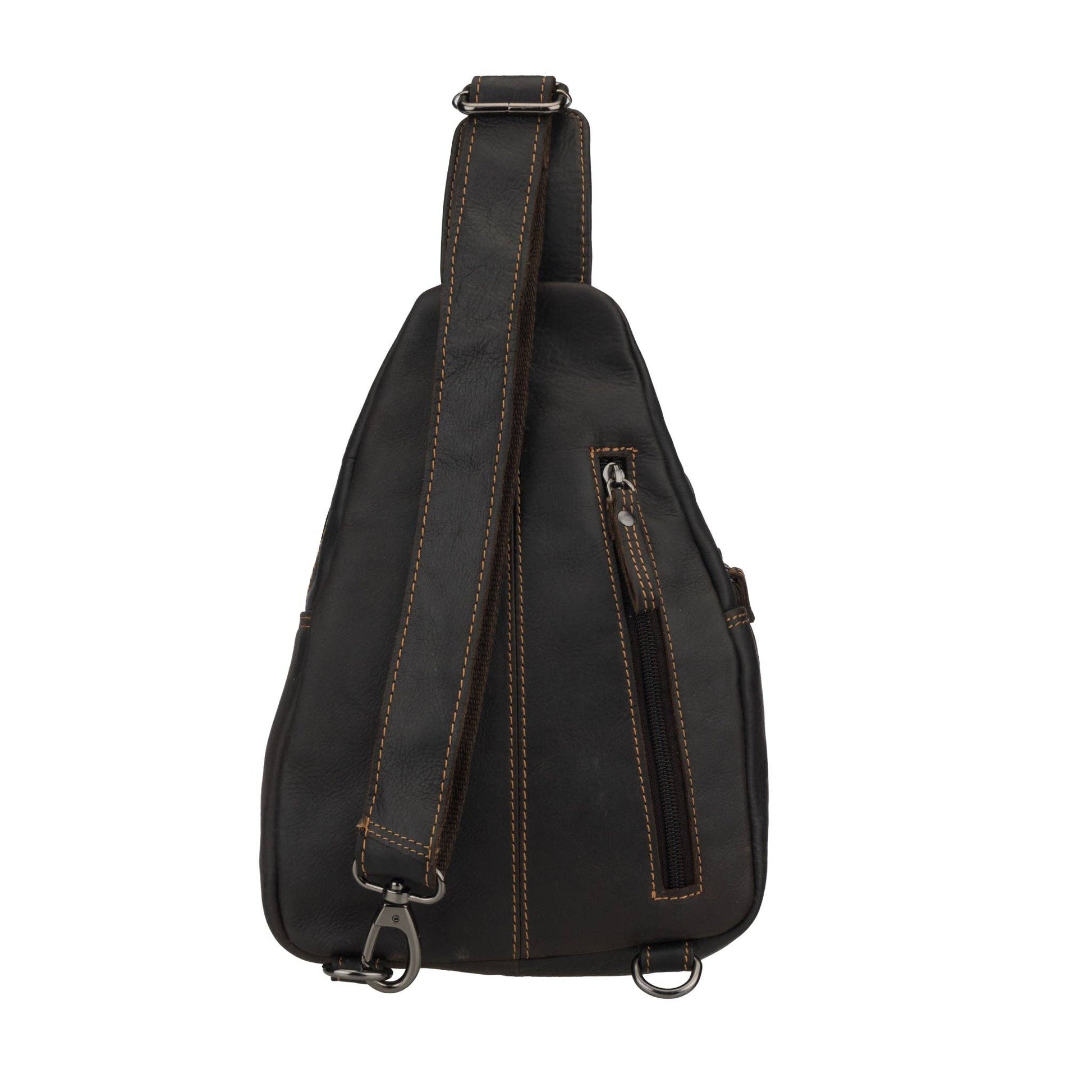 Sydney Full-Grain Leather Crossbody Sling Bag - Brown, photo 7 of 11
