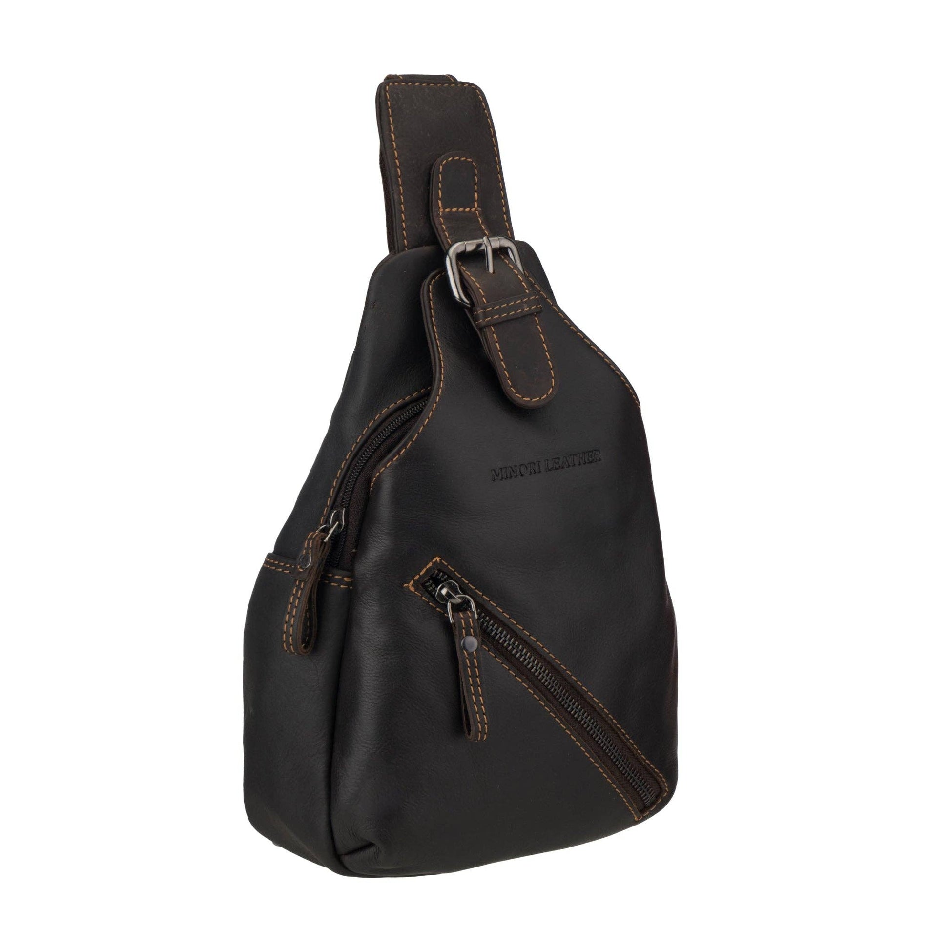 Sydney Full-Grain Leather Crossbody Sling Bag - Brown, photo 8 of 11