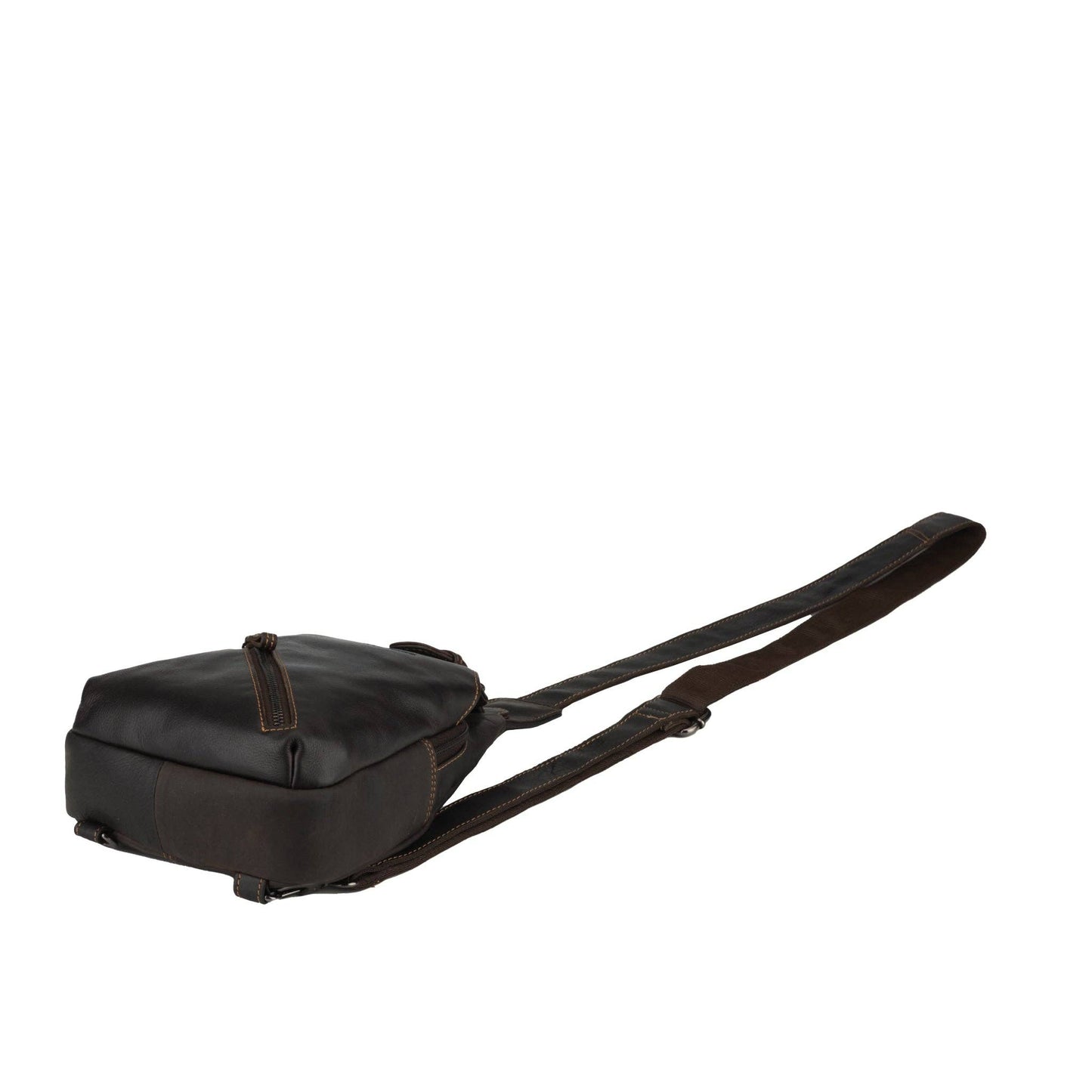 Sydney Full-Grain Leather Crossbody Sling Bag - Brown, photo 9 of 11