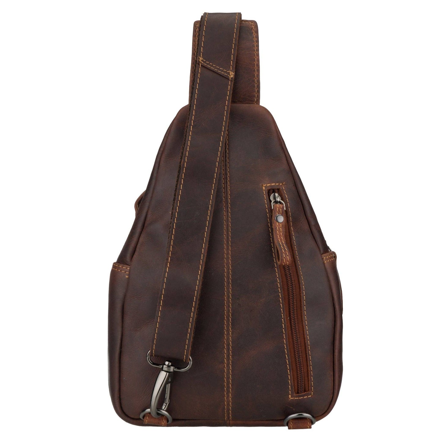 Sydney Full-Grain Leather Crossbody Sling Bag - Chestnut, photo 11 of 14