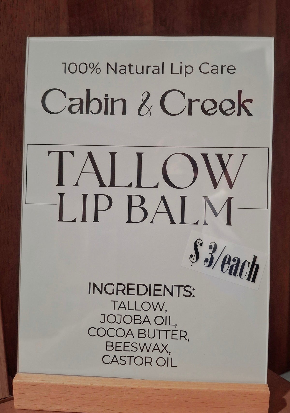 Cabin & Creek Tallow Lip Balm, photo 2 of 2