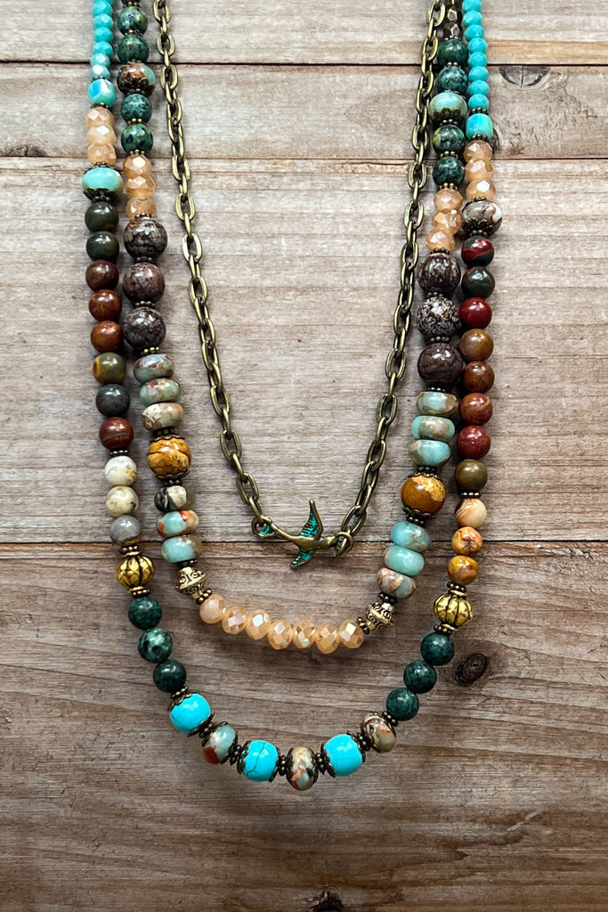 Tori Convertible Beaded Necklace - Neutral, photo 1 of 3