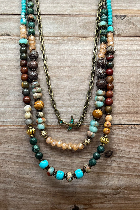Tori Convertible Beaded Necklace - Neutral, photo 1 of 3