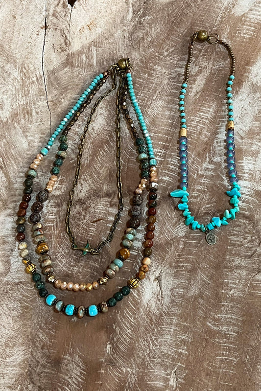Tori Convertible Beaded Necklace - Neutral, photo 2 of 3