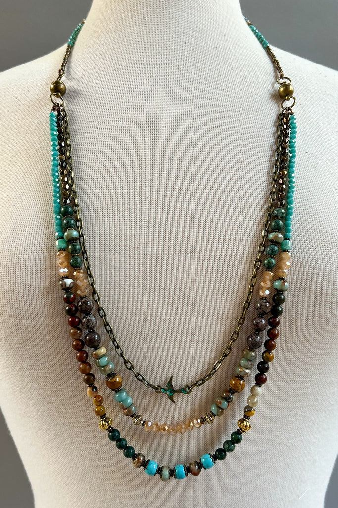 Tori Convertible Beaded Necklace - Neutral, photo 3 of 3