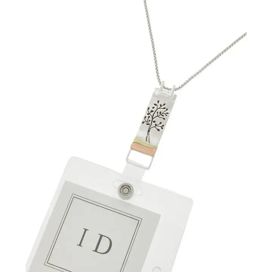Tree of Life Tri-Tone Rectangle ID Holder & Necklace, photo 1 of 2
