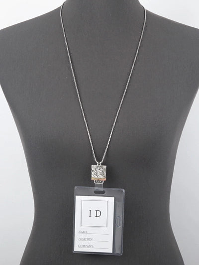 Tree of Life Tri-Tone Square ID Holder & Necklace, photo 2 of 3