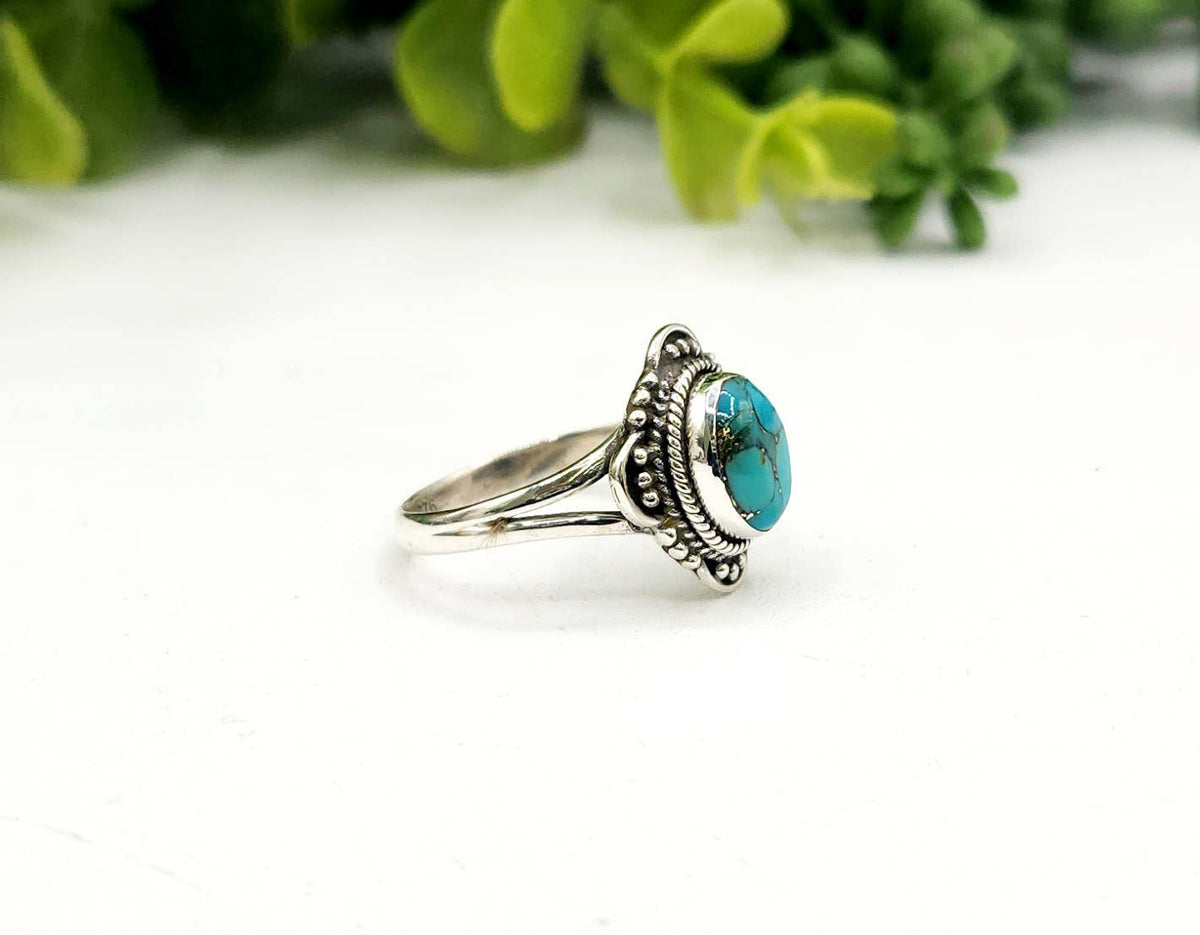Turquoise & Copper Sterling Silver Ring - Size 6, photo 2 of 4