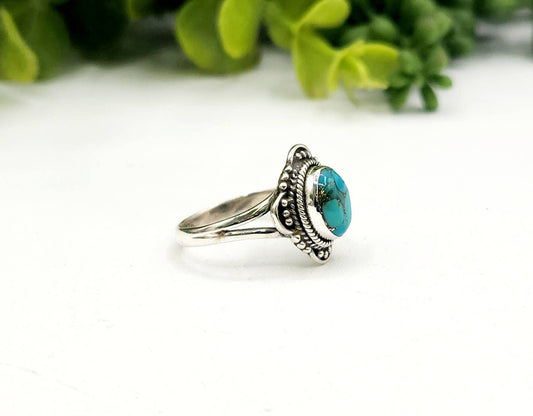 Turquoise & Copper Sterling Silver Ring - Size 6, photo 2 of 4