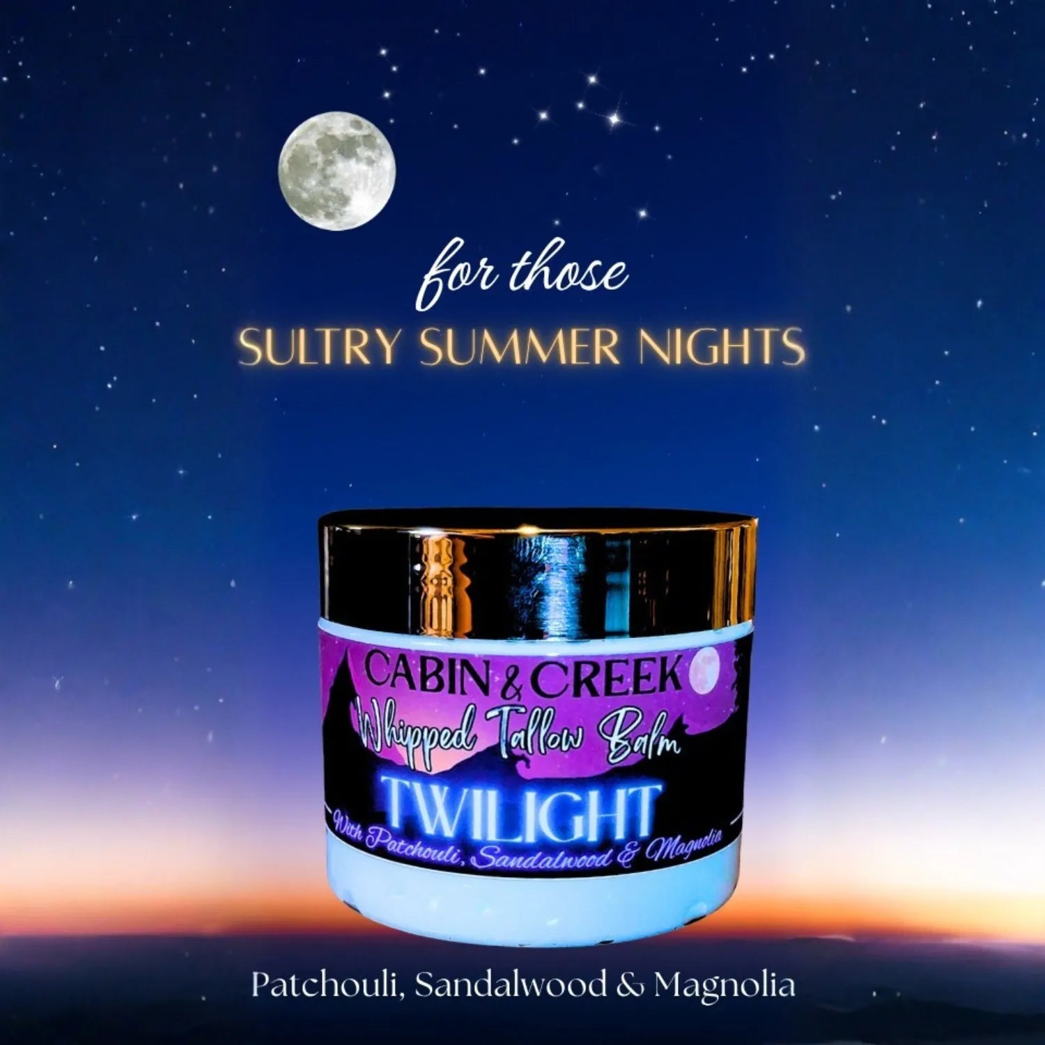 Twilight whipped tallow balm 6 oz jar by Cabin & Creek