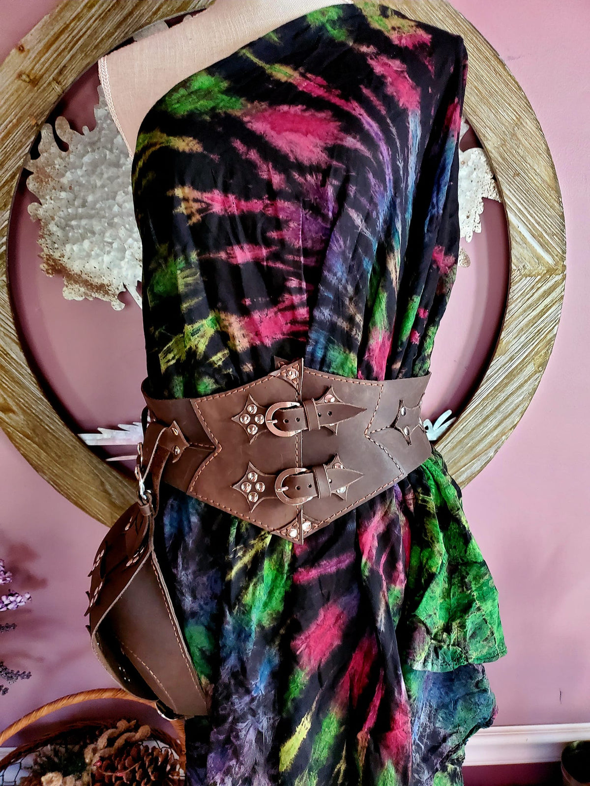 Genuine Leather Waist Corset with Matching Bag - Size 8/10, photo 4 of 4