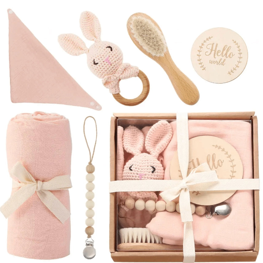 Welcome Baby Gift Box - 6-Piece Newborn Set - Pink
