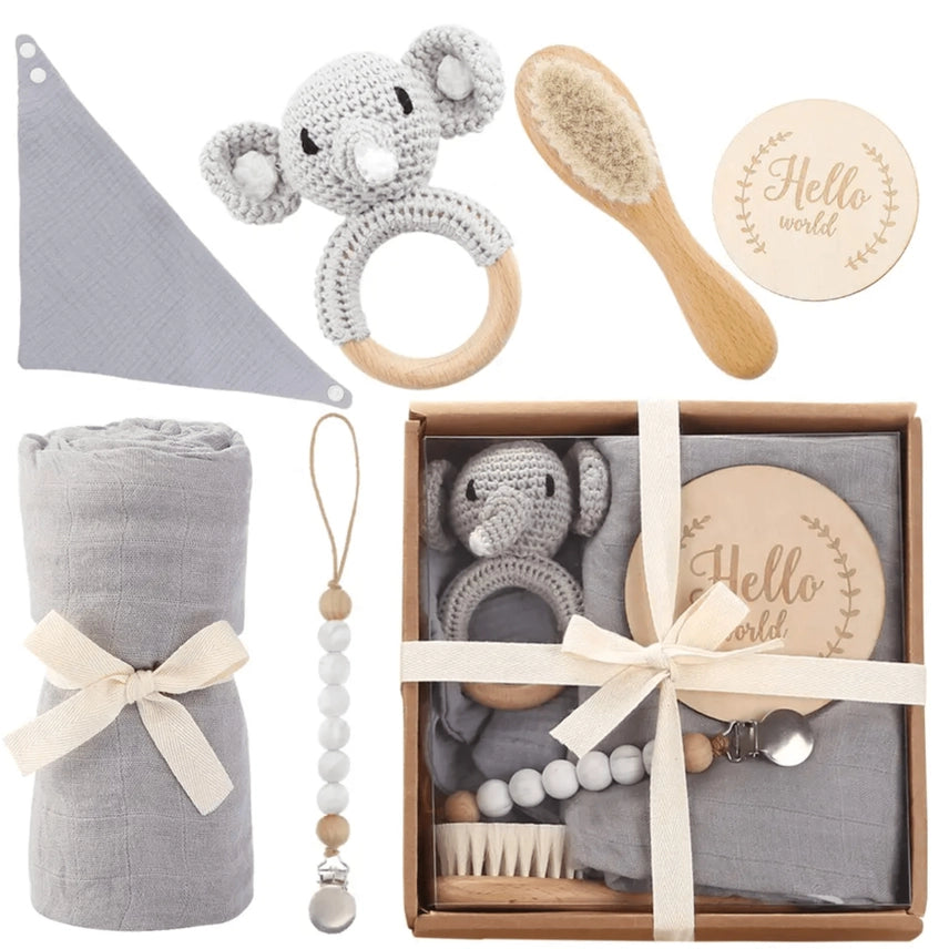 Welcome Baby Gift Box - 6-Piece Newborn Set - Gray