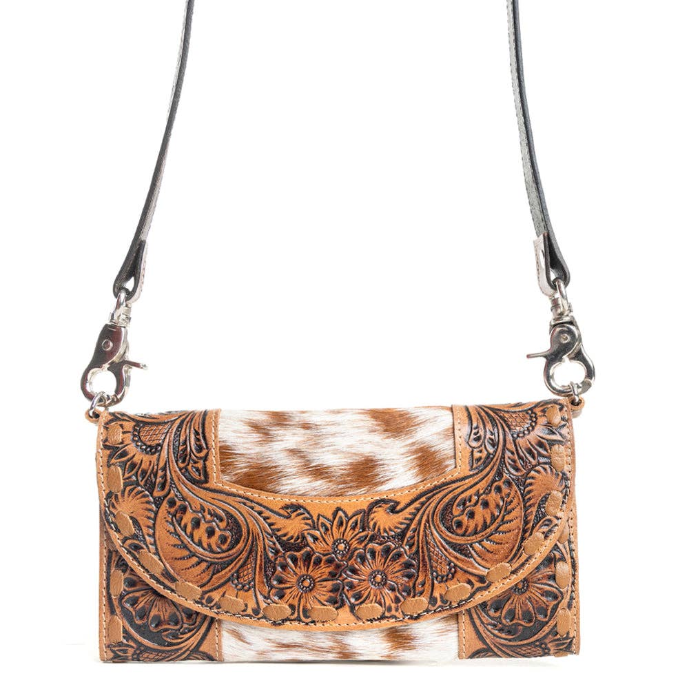 Wild Spirit Western Wallet Bag, hair-on hide and leather
