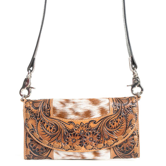 Wild Spirit Western Wallet Bag, hair-on hide and leather